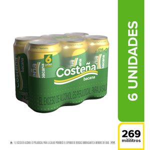 Cerveza Costeña Bacana Lata 269 Ml X6 Unds