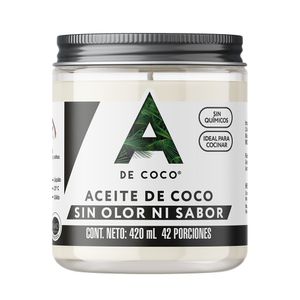 Aceite de coco A DE COCO sin olor ni sabor (420 ml)