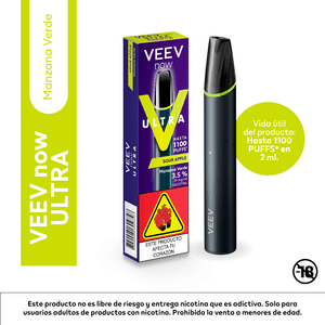 Vapeador VEEV ultra manzana verde 1100 puffs (1 und)