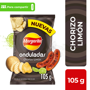 Papa Margarita Onduladas Chorizo Con Limon x 105 g