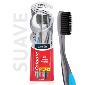 Cepillo de Dientes Suave Colgate 360° Carbon x2und