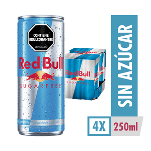 Bebida Energizante Red Bull sin Azúcar 250 Ml X4 Unds
