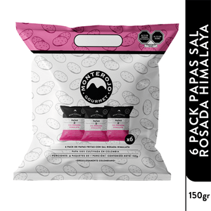 Papas Monterojo Sal Rosada Del Himalaya 6 Unds x25 G