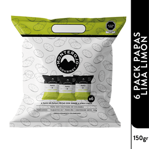 Papas Monterojo Lima Limón 6 Unds X 25 G