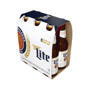 Cerveza Miller Lite Bnr 250 ml X6