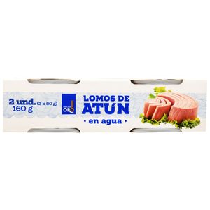 Atun Medalla De Oro Lomo en Agua 80 G X2 Unds