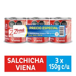 SALCHICHA ZENU VIENA 150 g X3 P/ESP OF