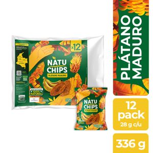 Paquete Pasabocas Natuchips Plátano Maduro X12 und 336Gramos