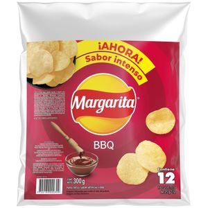 Paquete Pasabocas Papas Margarita BBQ x12 unds. 25 gr C/U
