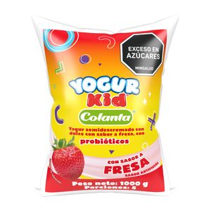 Yogur Colanta Kid Fresa Bolsa x1000grs
