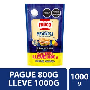 Mayonesa Fruco Pague 800 g Lleve 1000 g