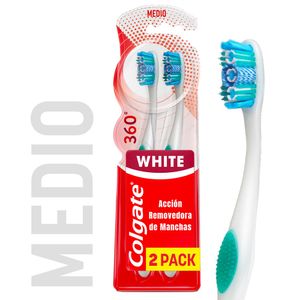 Cepillo de Dientes Medio Colgate 360° Luminous White X2 Unds