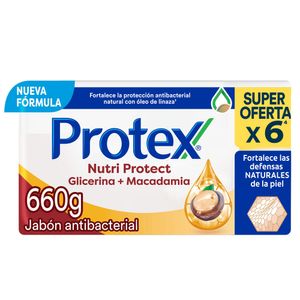 Jabon Antibacterial Protex Nutri Protect Macadamia Barra 110 G X6 Unds