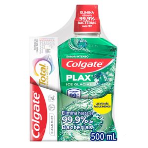 Enjuague Bucal Colgate Plax 500 Ml + Crema Dental Colgate Total 12 75 Ml