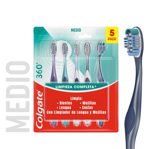 Cepillo de Dientes Medio Colgate 360° X5 Unds