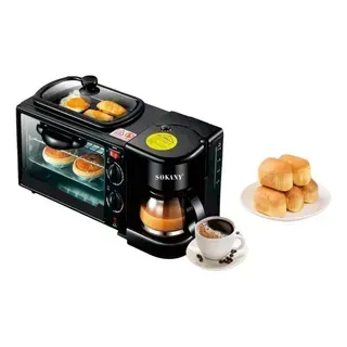 Horno Electrico Asador Y Cafetera Sokany 3 En 1 SK-145