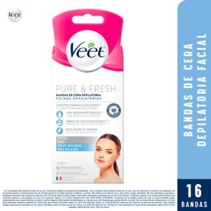 Bandas Depilatorias Veet Facial Piel Sensible x16 Und