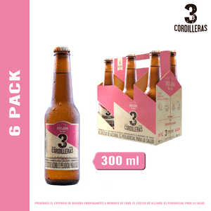 Cerveza artesanal 3CORDILLERAS botella rosé six pack (1800 ml)