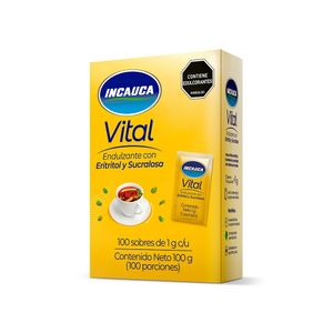 Endulzante INCAUCA VITAL con eritritol y sucralosa (100 gr)