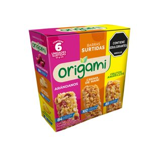 Barra Cereal Origami Surtido x6 Und x23grs