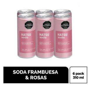 Soda HATSU frambuesa rosas lata x6und (1860 ml)