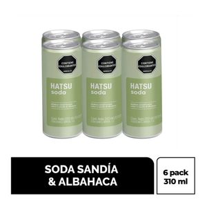 Soda HATSU sandía y albahaca lata x6und (1860 ml)