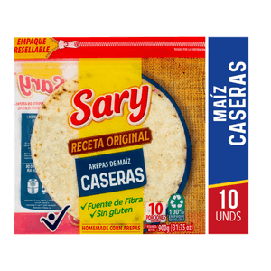AREPA SARY MAIZ CASER 10 un 900 g