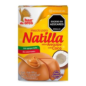 Mezcla en polvo HAZ DE OROS para natilla sabor arequipe coco (280 gr)