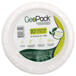 Platos desechables GEOPACK compostable 15 cm