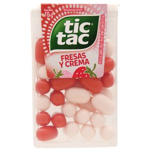 Caramelos TIC TAC pastillas sabor fresa y crema (16 gr)