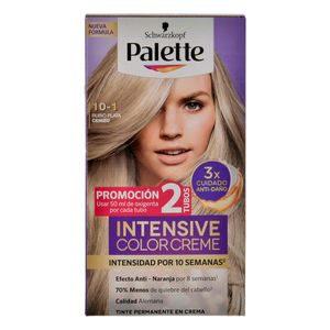 Tinte para cabello PALETTE rubio plata cenizo (2 und)