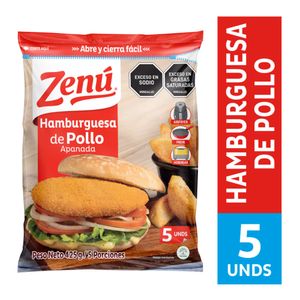 Hamburguesa Pollo Zenú Apanada 425 G X5 Unds
