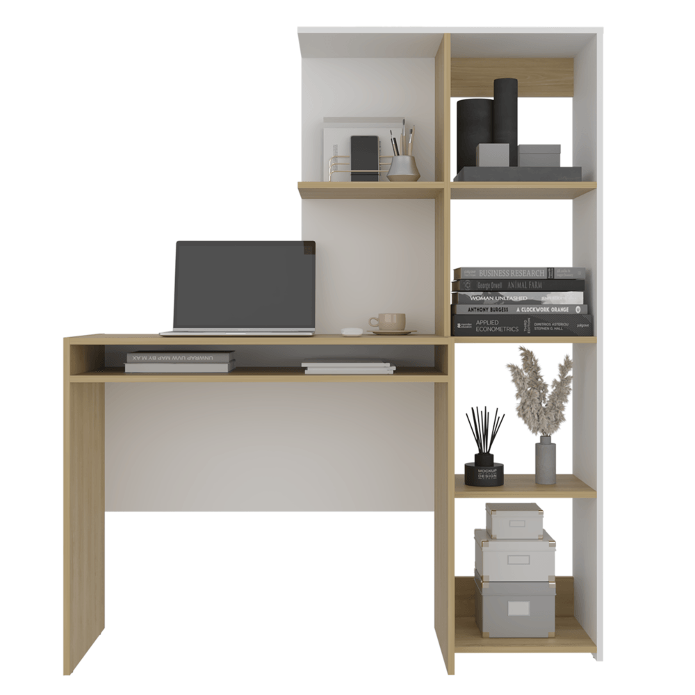 Imagen de Escritorio Biblioteca Alister 150X125X42 RTA Blanco Fresno EBF 12255