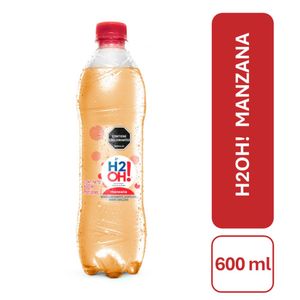 Agua saborizada H2O gasificada, sabor a manzana (600 ml)