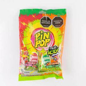 Chupeta Pin Pop + Polvo Ácido 60 G x 4 unidades