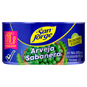 Arveja San Jorge Con Sabanera 170 G x2 Unds