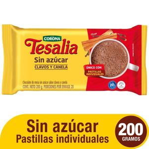 Chocolate TESALIA sin azúcar, con clavos y canela (200 gr)