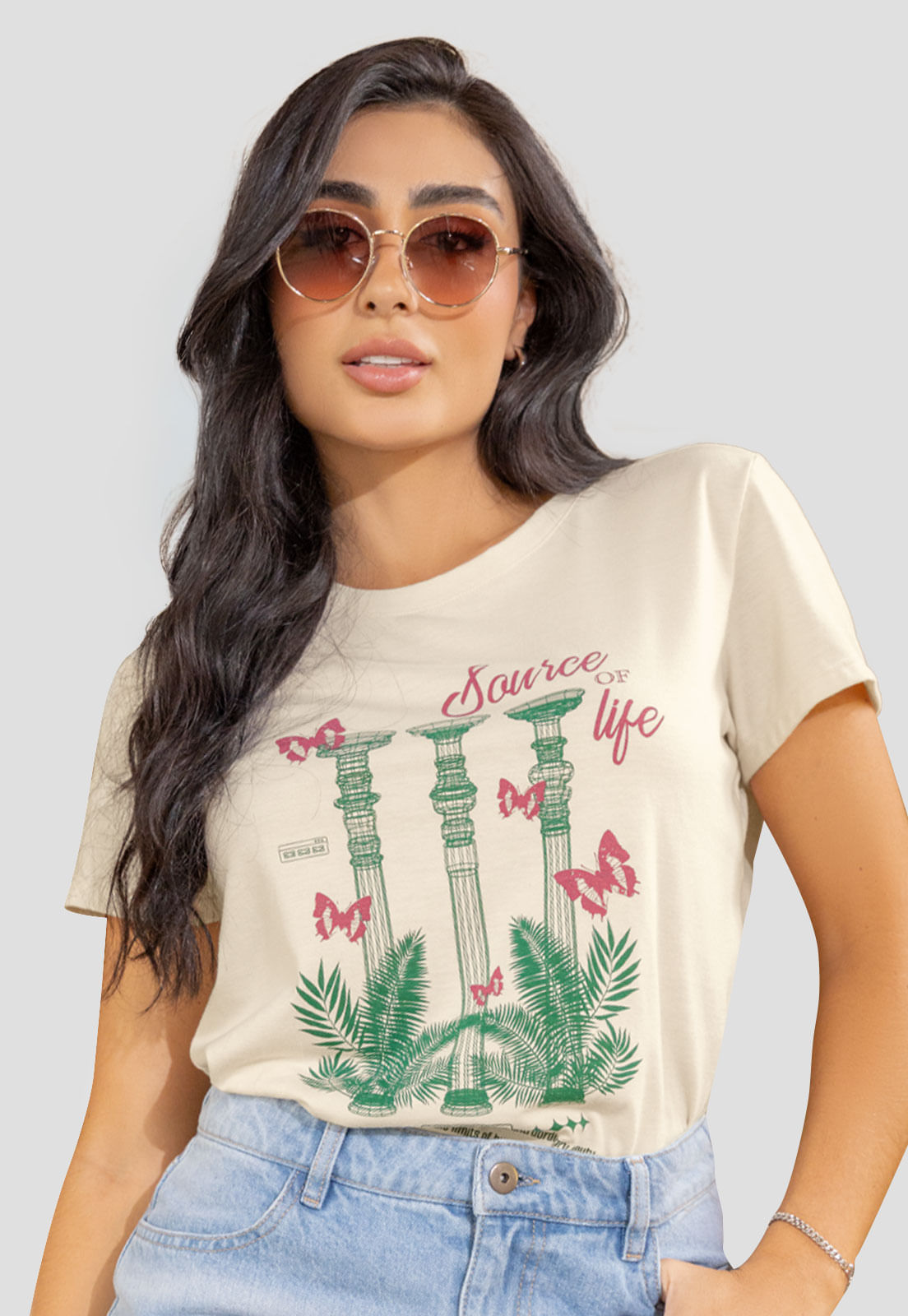 Camiseta Mujer Crema Mp 108119