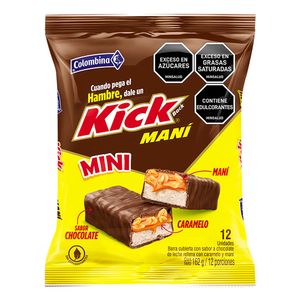 Barra de chocolate KICK relleno de caramelo y maní (162 gr)