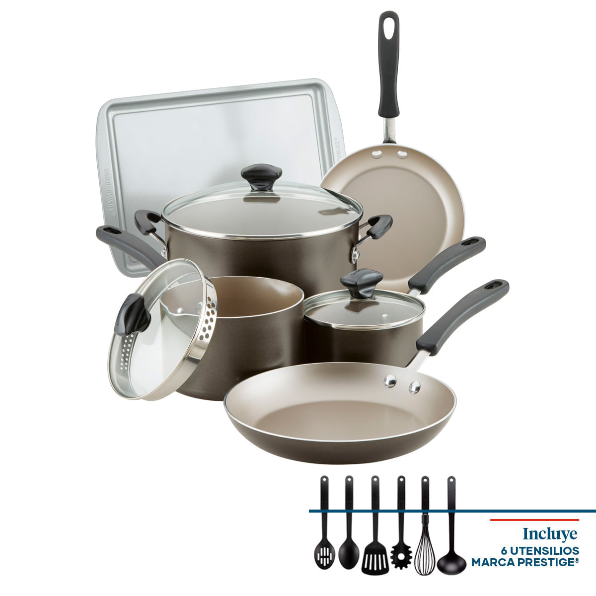 Imagen de Juego de Ollas 15Pzs, antiad. DiamondMax® gris pewter, Cookstar Farberware