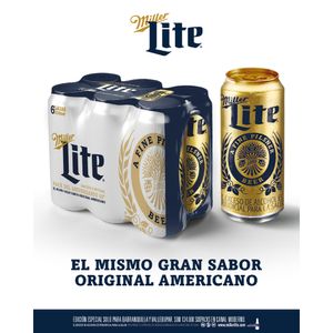 Cerveza MILLER lata americana six pack (1860 ml)