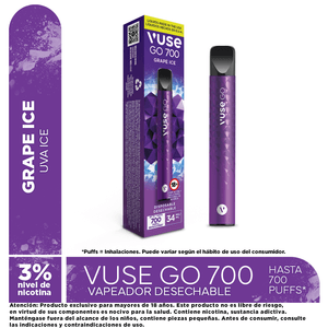 Vapeador Vuse Go 700 Grape Ice