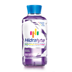 Bebida hidratante HIDRALYTE con electrolitos, uva (640 ml)