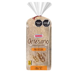 Pan Bimbo Tajado Artesano Integral 500 G