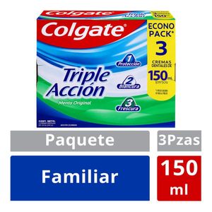 Crema Dental Colgate Triple Accion 150ml x3