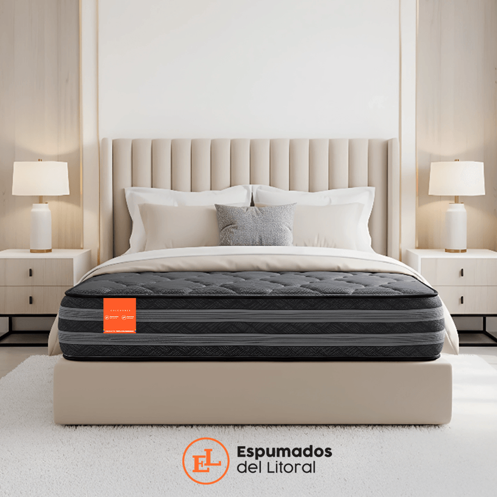 Imagen de Colchón Espumados Del Litoral Nox Black Doble 140 x 190 x 30 Cm Colchon Espumados Del Litoral Nox Black 140 X 190 X 30 Cm