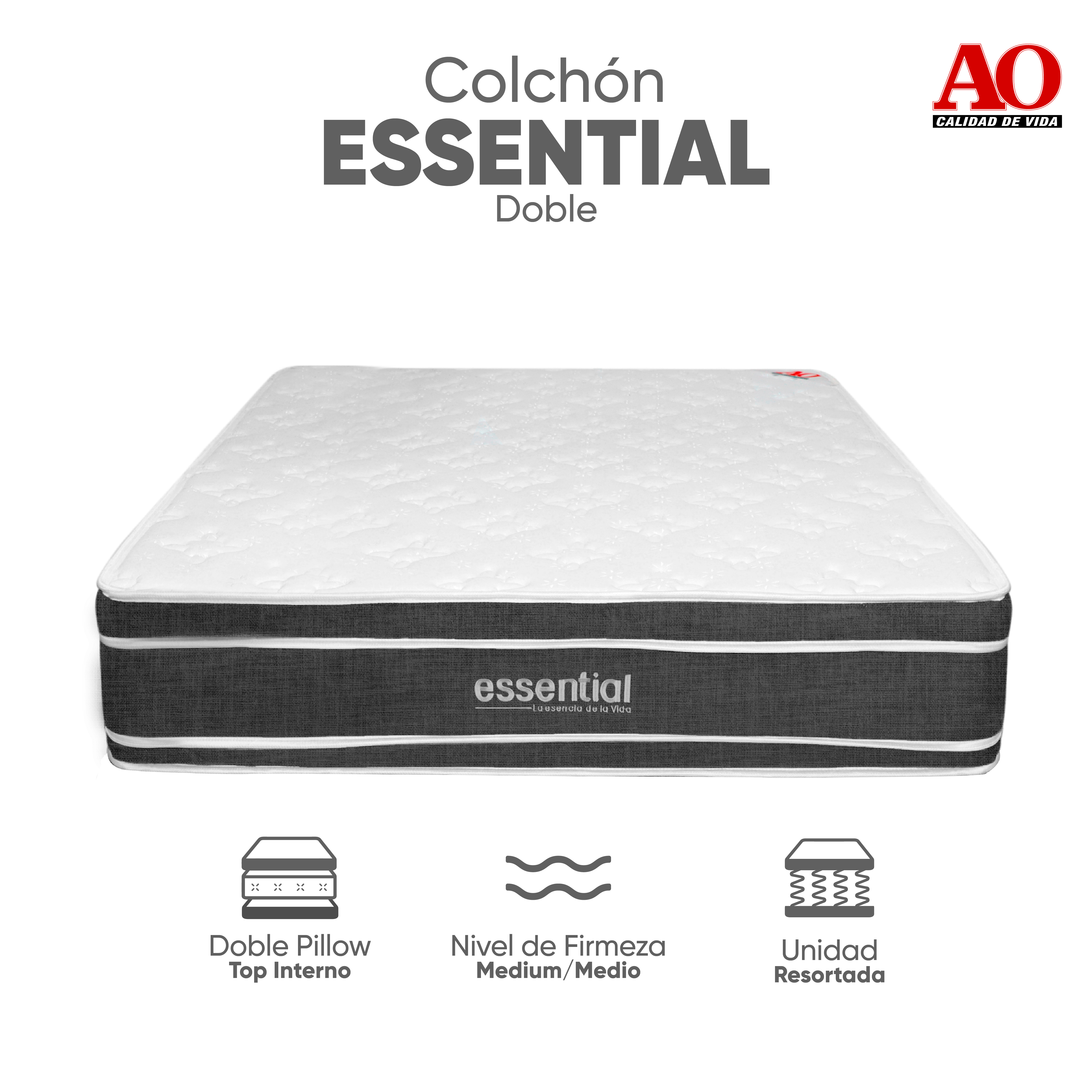 Imagen de Colchon AO Essencial Doble 140 X 190 ESSENCIAL14