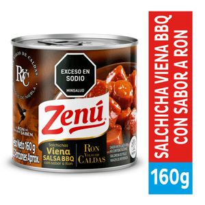Salchicha ZENU salsa BBQ con sabor a ron (160 gr)