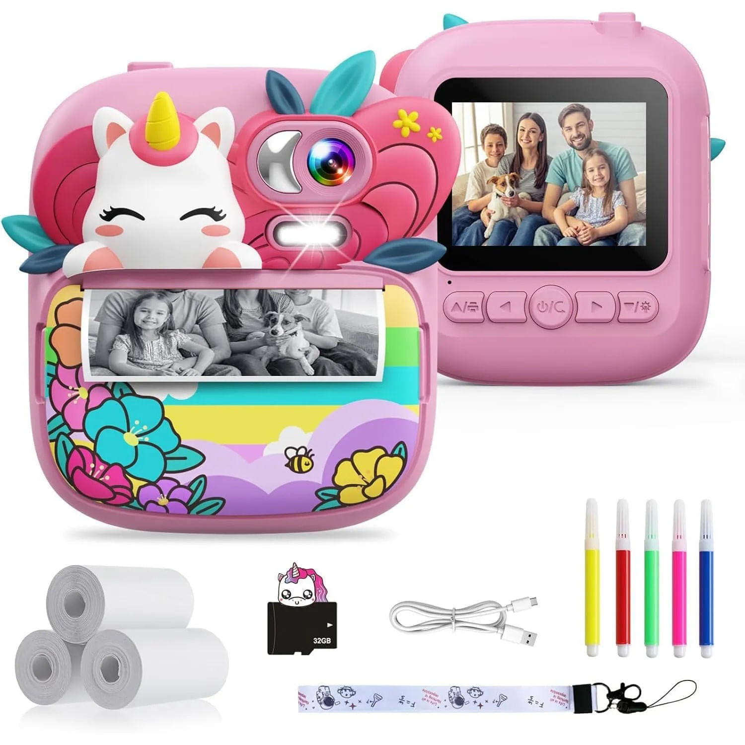 Imagen de Cámara Instantánea Digital Selfie Para Niños Unicornio Rosa 52B1993733