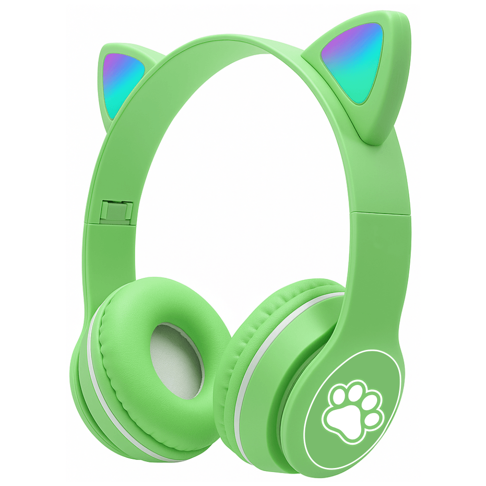 Imagen de Diadema Audifonos Niña Bluetooth Orejas De Gato Luz RGB MZ003 MZ003-V